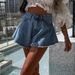 Women's High Waist Flared Denim Shorts - Summer Hot Pants In Light Blue And Black_ecoleips.com