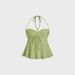 Women's Clothing Three Dimensional Lace Short Tube Top Fashion Halter Neck Suspender Top_ecoleips.com