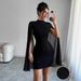 Women's Clothing Women's Round Neck Ribbed Chiffon Cape Dress Style Hip Dress For Formal & Casual For Women_ecoleips.com