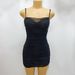 Women's European American Style Stretch Mesh Short Dress Sexy Slim Fit with Pearl Suspender_ecoleips.com