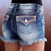 Women's Clothing New Design Women's Fashion Tassel Perforated Denim Shorts_ecoleips.com