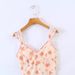 European And American Women's Clothing Wholesale, New Summer French Floral Print Camisole Dress, V-neck Pleated Sexy_ecoleips.com