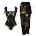 Women's sexy one-piece swimsuit female conservative hot spring resort swimsuit wrap skirt suit_ecoleips.com