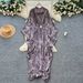 Women's Resort Print Patchwork Maxi Dress – Elegant A-Line Wrap Dress With Floral Design (One Size Fits Most)_ecoleips.com