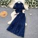 French Style Lace Two Piece Set V Neck High End Women's Pant Suit with Lace up Pleated Waist for Slimming Elegant Look Summer 2026_ecoleips.com