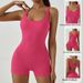 Women's Clothing Women's Sleeveless Bodysuit Yoga Wear With Breast Pads Tummy Control Pleats Beautiful Back Style_ecoleips.com