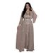 Verve Four Seasons Commuter Vest + Jacket Dress Chiffon Rhinestone Muslim Set Robe_ecoleips.com