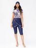 Women's Clothing Muslim Swimsuit 3 Piece Set Short Sleeved Printed Conservative Swimsuit_ecoleips.com