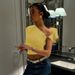 Aria Basics Aria Basics European And American INS Women's ZR Same Style Solid Color Single Sleeve Off-Shoulder Asymmetric Ruched Crop Top Tight_ecoleips.com