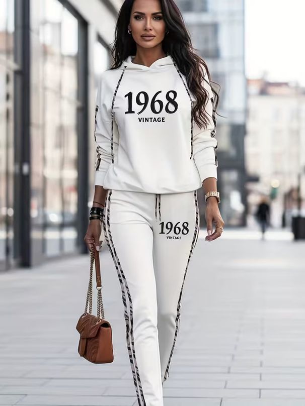 Women's Clothing Fashionable Digital Print Two Piece Set Casual Versatile American Style Selling Hot Clothing_ecoleips.com