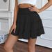 Women's Skirt Comfortable Leisure Vacation Pleated Lotus Leaf Design Solid Color Elastic Waist Anti Exposure_ecoleips.com