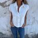 Women's Clothing Summer Solid Color Lapel Cotton And Linen Vest_ecoleips.com