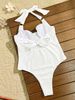 Women's Clothing White Water Soluble Embroidered Bikini One Piece Swimsuit Conservative Slimming Beautiful Back Design For Hot Spring_ecoleips.com