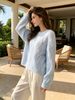 Loose Hollow Out Soft Breathable Long Sleeve Knit Sweater_ecoleips.com
