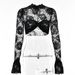 Aria Basics Aria Basics European And American Cross-Border Autumn New Sexy Hot Girl Hook Pattern See-Through Women's T-Shirt Fashion Slim Fit_ecoleips.com