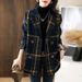 Plus Size Women's Clothing Winter New Fashion Korean Style Slim Mother Retro Plaid Splicing Woolen Coat_ecoleips.com