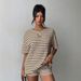 Summer New Arrival Women's Two Piece Set Patchwork round Neck Short Sleeve European American Style Casual Fashionable Shorts_ecoleips.com