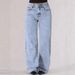 Women's High-Waisted Straight Leg Jeans – Trendy Baggy Fit, Stretch-Free Cotton Denim, Sweet & Edgy Streetwear Style_ecoleips.com