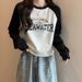 Real Shot Foreign Trade Women's Autumn And Winter Loose-fitting Short Raglan Long-sleeve T-shirt Contrasting Colors,_ecoleips.com