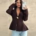 Slim Fit Women's Cardigan Blazer Elegant Fashion Top American Style Black White Long Sleeve Polyester_ecoleips.com