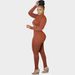 "Women's Long Sleeve Crop Top & Slim Fit Pants Two-Piece Set – Elegant Pleated Ruffles Outfit"_ecoleips.com
