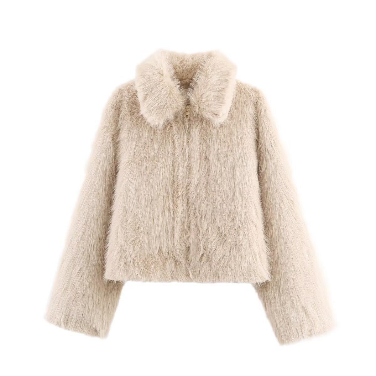 Women's Faux Fur Trimmed Jacket – Trendy Oversized Coat With Quilted Detailing For Fall & Winter_ecoleips.com