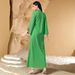 High End Rice Bead Embroidery Fashion Dress Abaya Robe Long Skirt_ecoleips.com