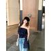 Chenling Original Quality Hot Girl Retro Plaid Sleeveless Tube Women's Summer New Slim Fit Off-Shoulder Top_ecoleips.com