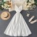 Elegant Back-Tie Maxi Dress – Flowy V-Neck Sundress With Adjustable Waist (5 Colors, S-XL)_ecoleips.com