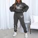 Women's Casual Sports Set Fashion Thickened Autumn Winter Vacation Shirt And Pants Simple Printed Design_ecoleips.com