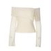 French-style Off-shoulder Bell-sleeve Long-sleeve T-shirt For Women, 2025 Spring New Slim-fit Design Short Top_ecoleips.com