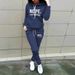 Women's Clothing Autumn And Winter Women's Plus Velvet Hooded Sweatshirt Daily Casual Loose Wear Sweatshirt Suit 0002 Printing_ecoleips.com