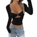 Aria Basics Aria Basics Y2K Hot Girl Casual Long Sleeve Tank Top T-Shirt Women's Fashion 2026 Spring Short European And American Sexy New_ecoleips.com
