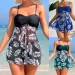 2024 Summer Short Dress Split Swimsuit Women's Sexy Fashion High Waist Swimsuit Thickened Mesh Print Swimming Beach Wear_ecoleips.com