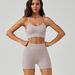 Women's Clothing Beautiful Back Yoga Yoga Vest Set Spaghetti Strap Sports Bra High Waist Belly Control Peach Butt Yoga Shorts_ecoleips.com