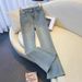 Women's Clothing High Waist Elastic Flared Jeans For Women Spring Slim Wide Leg Pants Floor Length Pants_ecoleips.com