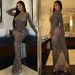 Women's fashion sexy gauze nightclub hot drill long-sleeved dress_ecoleips.com