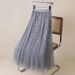 Women's Clothing Mesh Sequined Skirt Drape High Waist Slim A Line Big Swing Umbrella Skirt_ecoleips.com