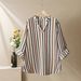 Women's Striped Print Casual Shirt Pants Set High-End Retro Style Autumn Winter Clothing_ecoleips.com