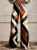 Women's Wide Leg Flare Pants Faux Denim With Five-Pointed Star Print Bohemian Casual Beach Style Cotton Jeans For Spring/Autumn & Summer_ecoleips.com