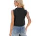 Women's Clothing Summer Washed Lace Up Vest Waistcoat Top Versatile_ecoleips.com