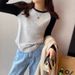 American Retro Autumn And Winter Round-Neck, Form-Fitting, Contrasting Color German Velvet Long-Sleeved Base Layer Top,_ecoleips.com