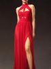 Sexy Sleeveless Draped Party Dress 2026 Summer Elegant Halter Hollow Out Gowns Women Fashion Hight Waist Solid Slim Long Dress_ecoleips.com