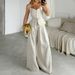 Women's Clothing Summer New Fashion Camisole High Waist Wide Leg Trousers Two Piece Set Design Temperament Commuting French Style_ecoleips.com