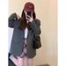 Women's Casual 2025 Spring New Style, Gray, Elegant And Sophisticated, High-end, Trendy Blazer Popular This Year_ecoleips.com