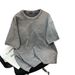 Women's Clothing Batik Washed Gray Cotton Short Sleeved T Shirt Summer New Style Washed Retro Trend All Match Loose Top Trend_ecoleips.com