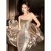 Mermaid Evening Gown Sophisticated And Elegant Strapless Women's Wedding Dress Perfect for Banquet Hosts And Toasting_ecoleips.com