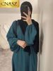 Hot Selle Simple Style Moroccan Dresses Kaftan Turkey Solid Color Gulf Abayas Islamic Women Long Dress Muslim Saudi Robe Ramadan_ecoleips.com