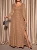 Elegant Plus Size Mesh Panel Evening Gown - Sparkling A-Line Party Dress For Women (0XL-5XL)_ecoleips.com