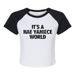 YANICE Printed Spicy Girl Raglan Color-Block T-Shirt Summer Women's Short Sleeve American Retro Slimming Top_ecoleips.com